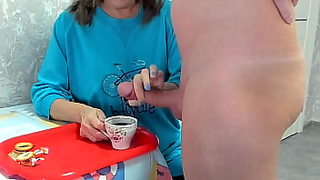 granny drinks sperm from cup