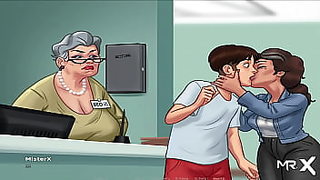 a young man having sex with a old woman